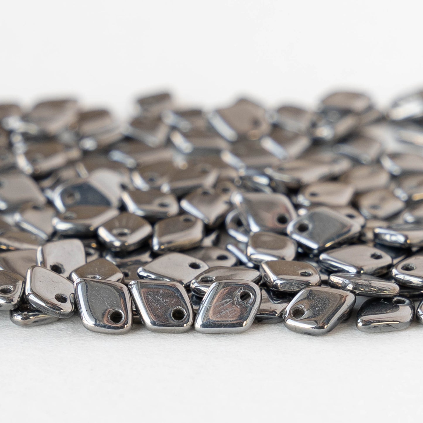 5mm Glass Dragon Scale Beads  - Crystal Full Chrome - 5 or 10 grams