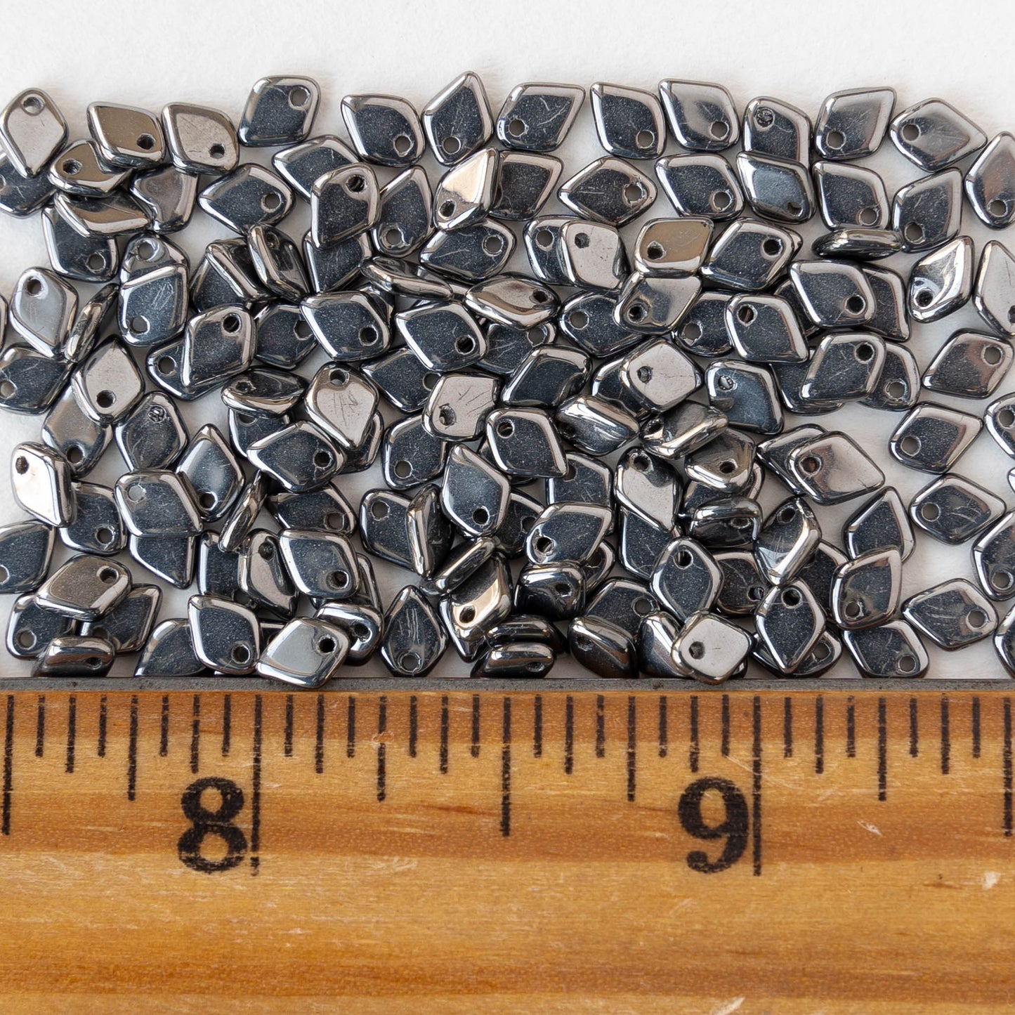 5mm Glass Dragon Scale Beads  - Crystal Full Chrome - 5 or 10 grams