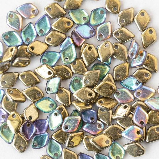 5mm Glass Dragon Scale Beads  - Crystal Golden Rainbow - 5 or 10 grams