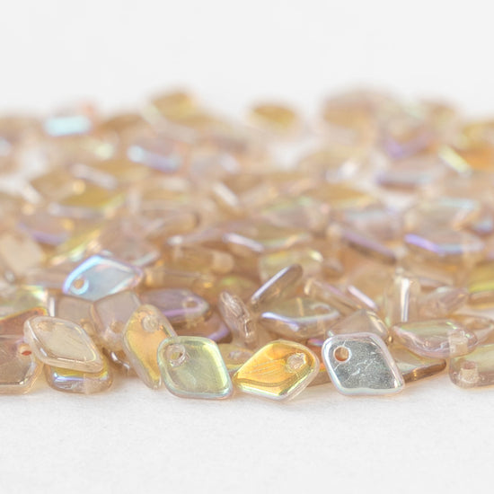 5mm Glass Dragon Scale Beads  - Crystal Lemon Rainbow - 5 or 10 grams
