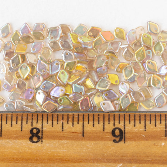5mm Glass Dragon Scale Beads  - Crystal Lemon Rainbow - 5 or 10 grams