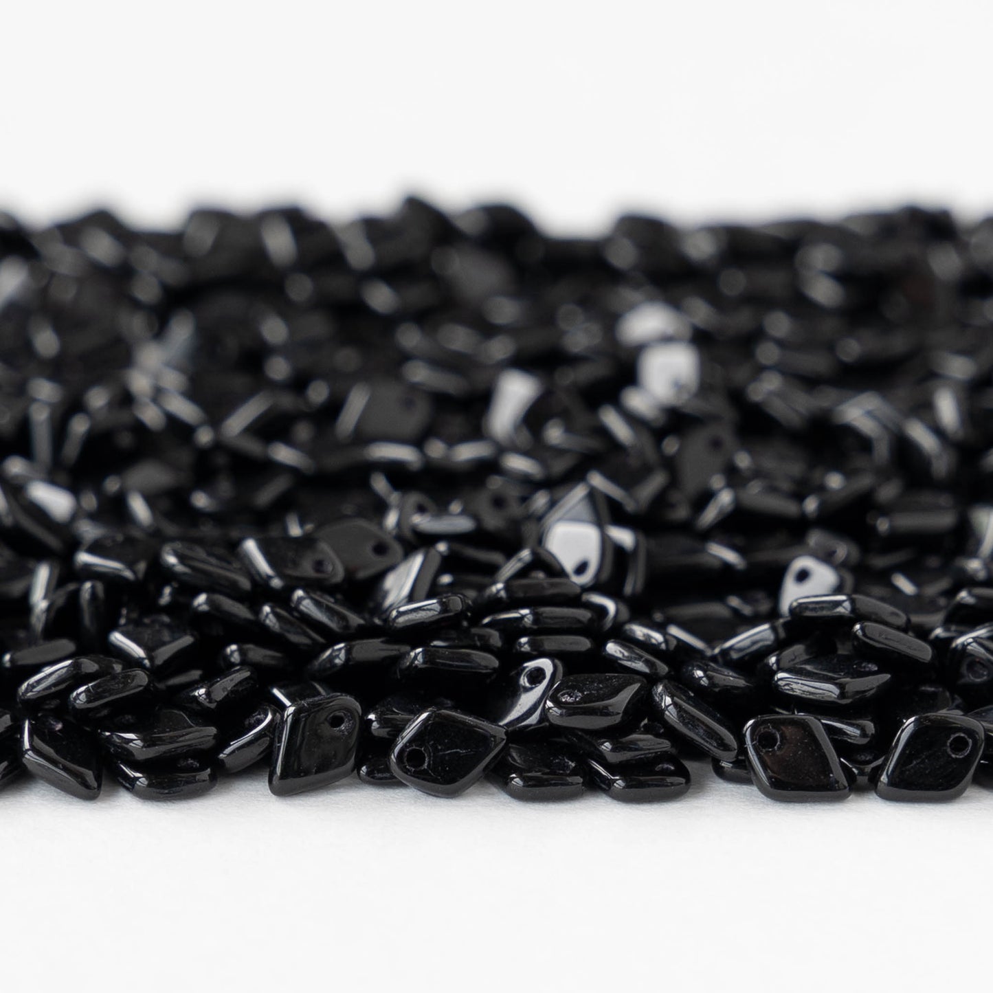 5mm Glass Dragon Scale Beads  - Jet - 5 or 10 grams
