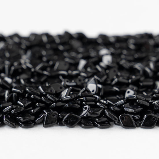 5mm Glass Dragon Scale Beads  - Jet - 5 or 10 grams