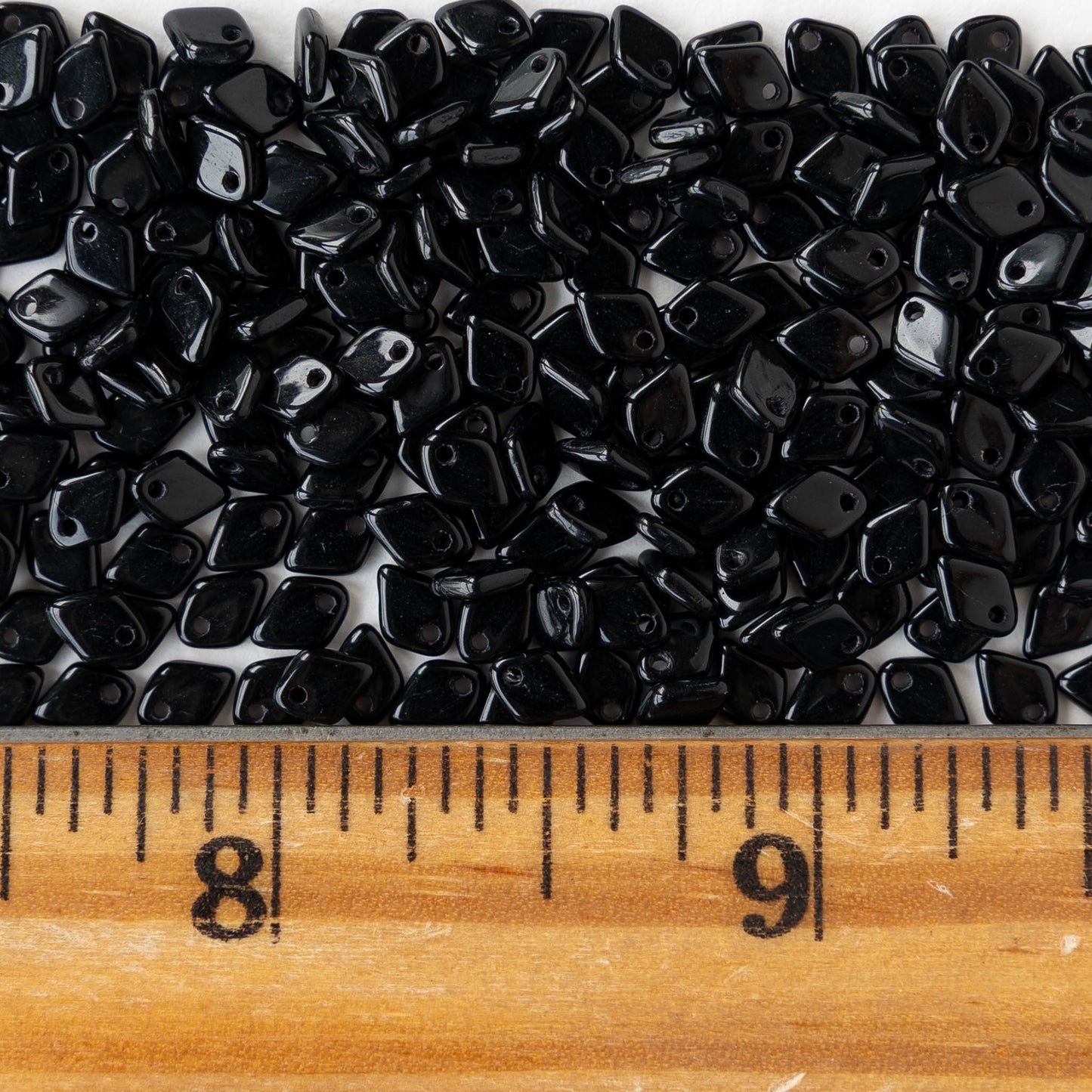 5mm Glass Dragon Scale Beads  - Jet - 5 or 10 grams