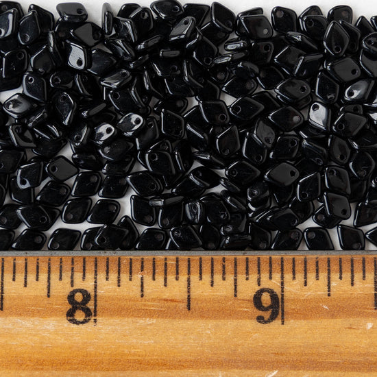5mm Glass Dragon Scale Beads  - Jet - 5 or 10 grams