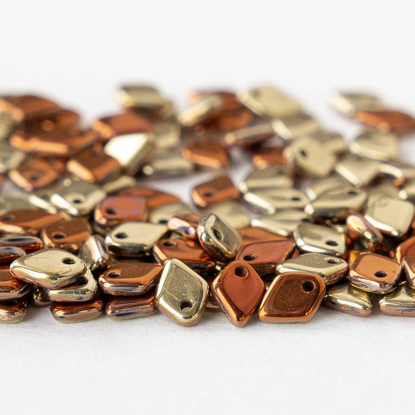 5mm Glass Dragon Scale Beads  - Jet California Gold Rush - 5 or 10 grams