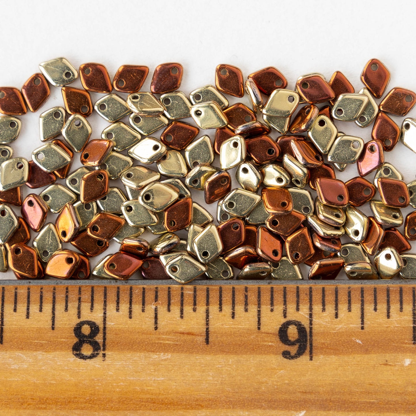 5mm Glass Dragon Scale Beads  - Jet California Gold Rush - 5 or 10 grams
