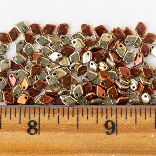 5mm Glass Dragon Scale Beads  - Jet California Gold Rush - 5 or 10 grams