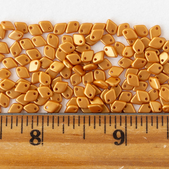 5mm Glass Dragon Scale Beads  - Metallic Gold - 5 or 10 grams