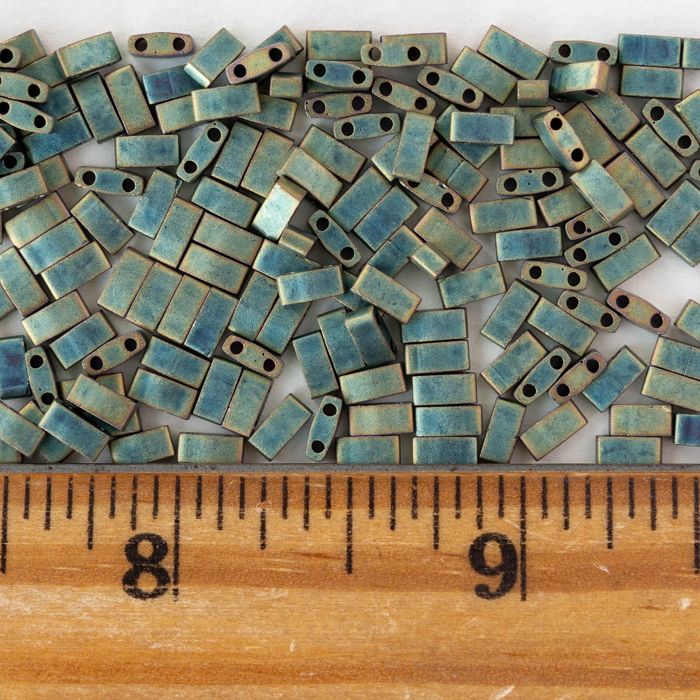 5mm Half Tila Beads - Metallic Patina Iris Matte - 2.5 grams