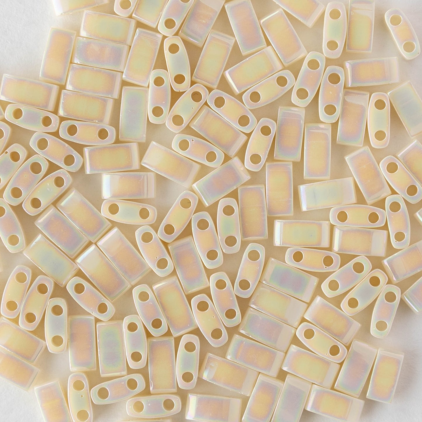 5mm Half Tila Beads - Ivory Pearl Ceylon - 5 grams ~125 beads