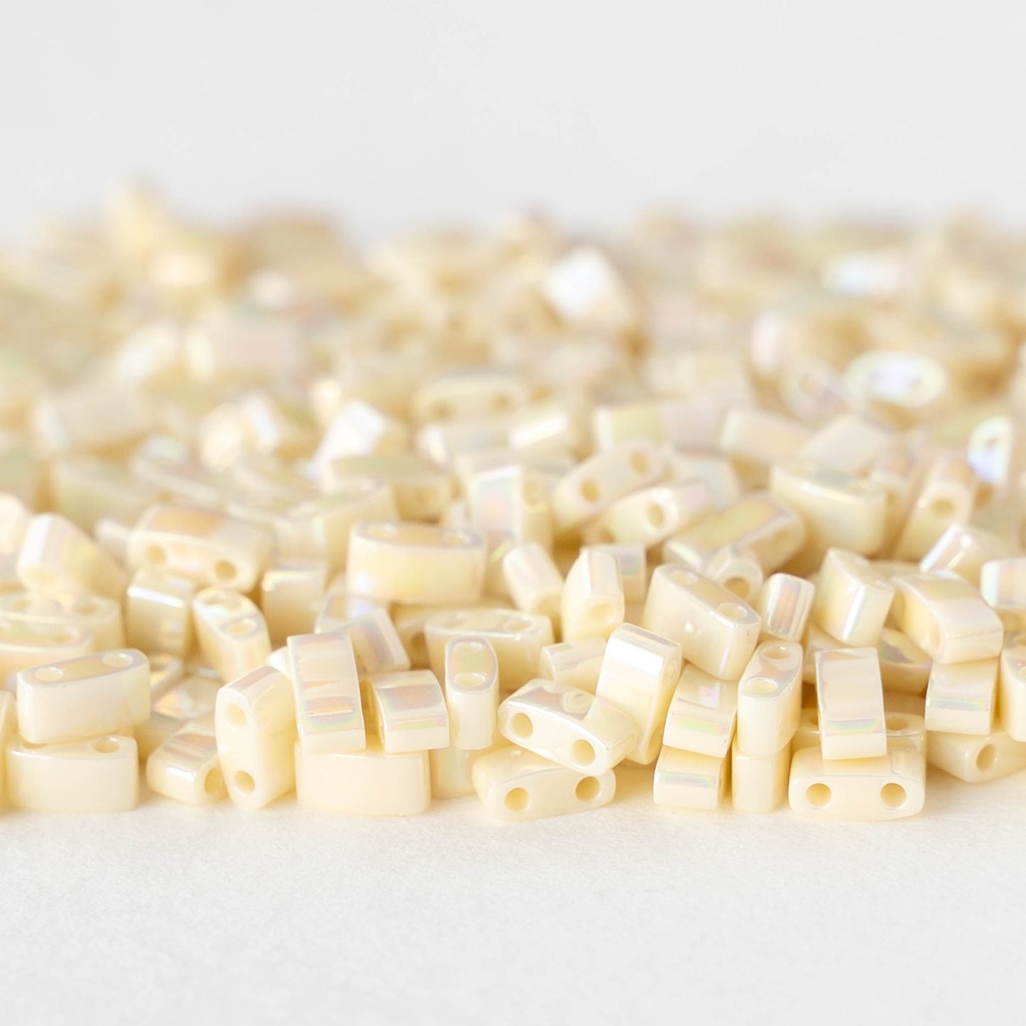 5mm Half Tila Beads - Ivory Pearl Ceylon - 5 grams ~125 beads