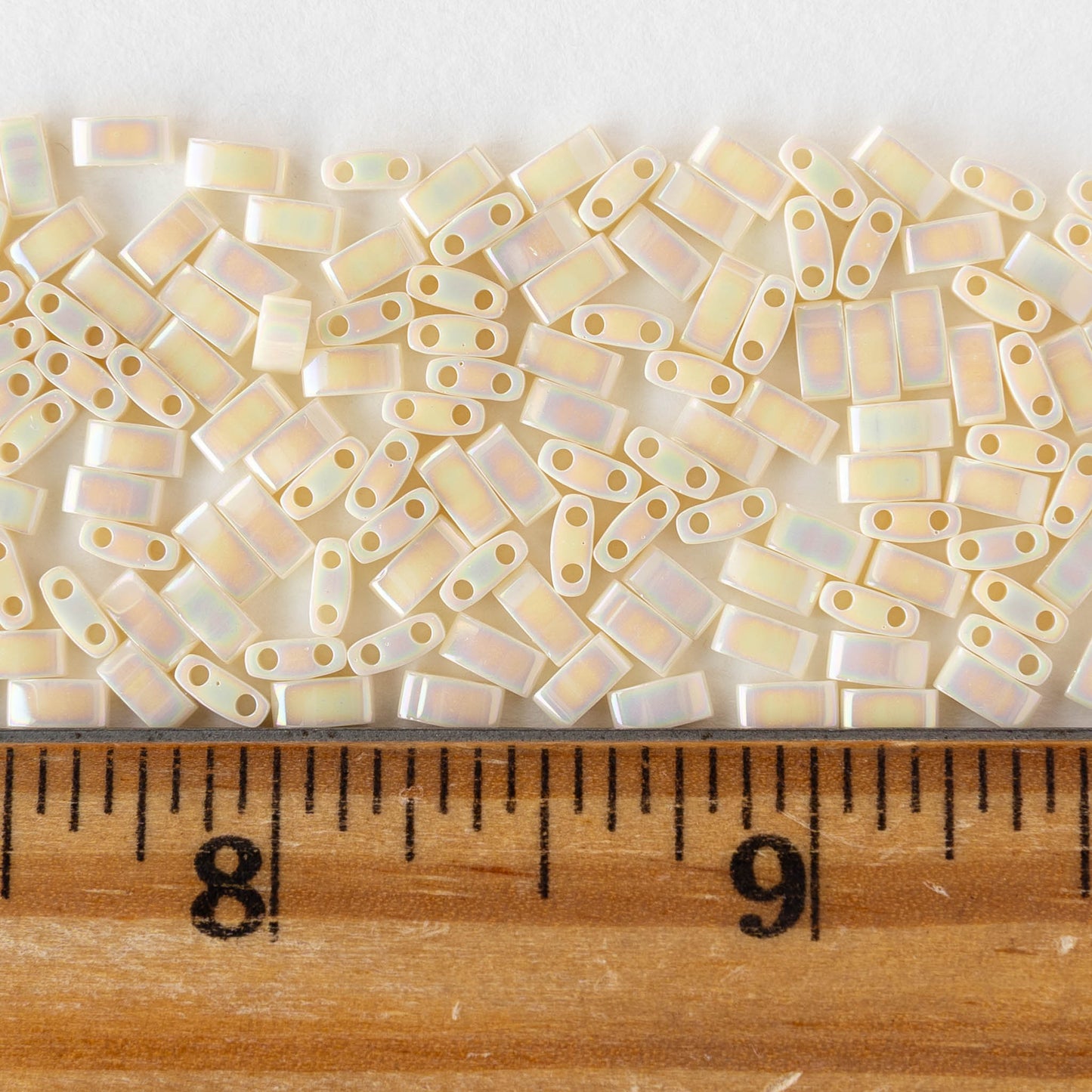 5mm Half Tila Beads - Ivory Pearl Ceylon - 5 grams ~125 beads
