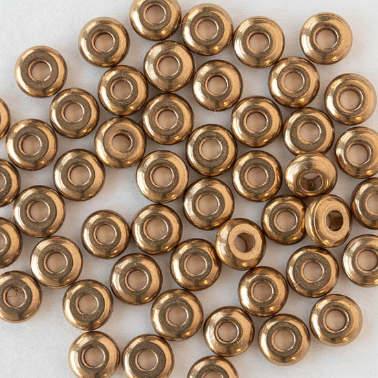 Brass Rondelle disks - 5mm - 50