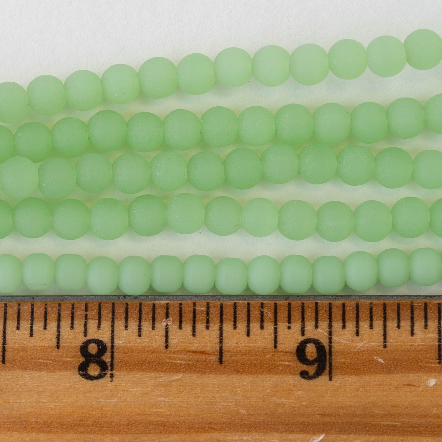 Load image into Gallery viewer, 5mm Frosted Glass Rounds - Milky Silky Spring Green - 16 Inches

