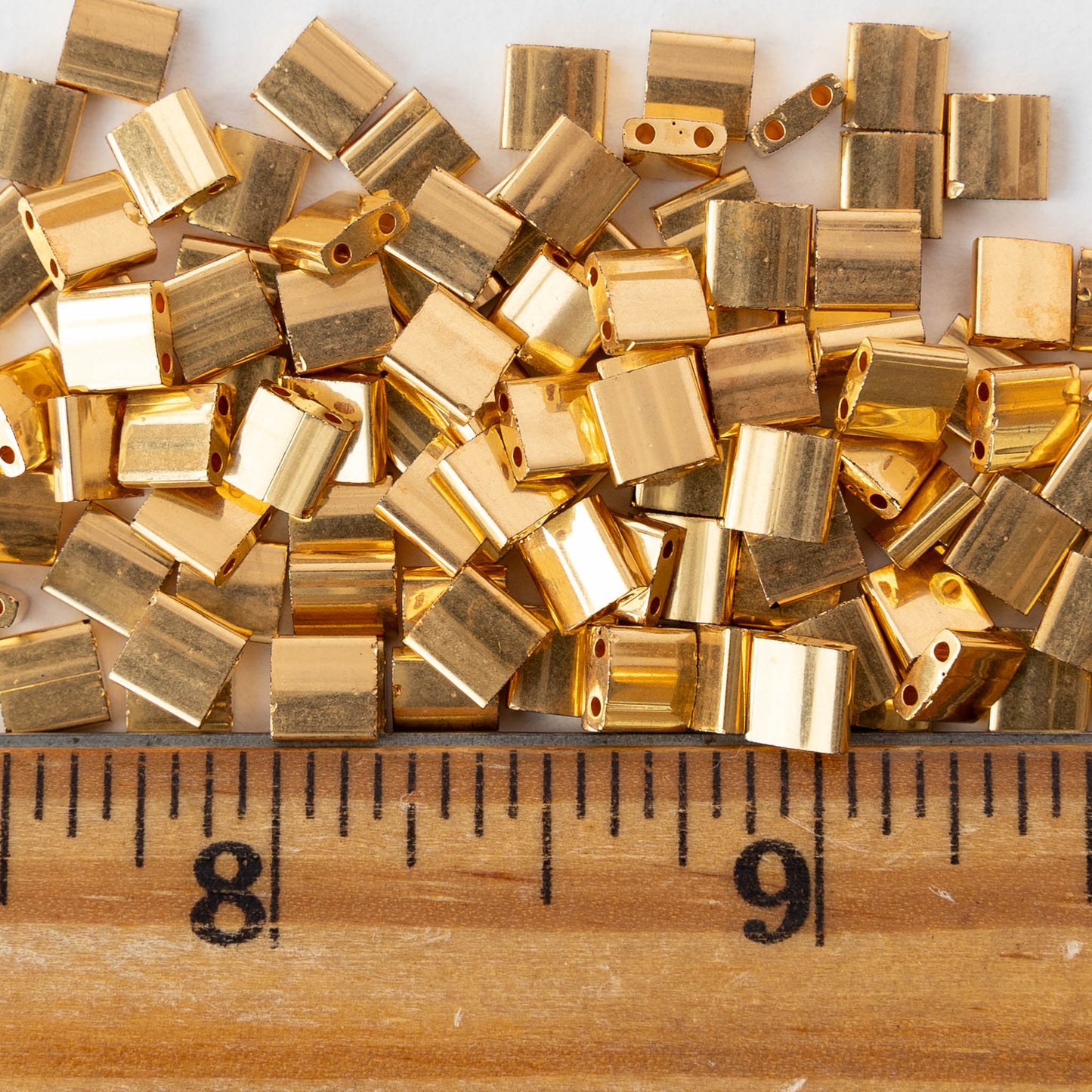 5mm Tila Beads - 24K Gold Plated - 2.5 grams