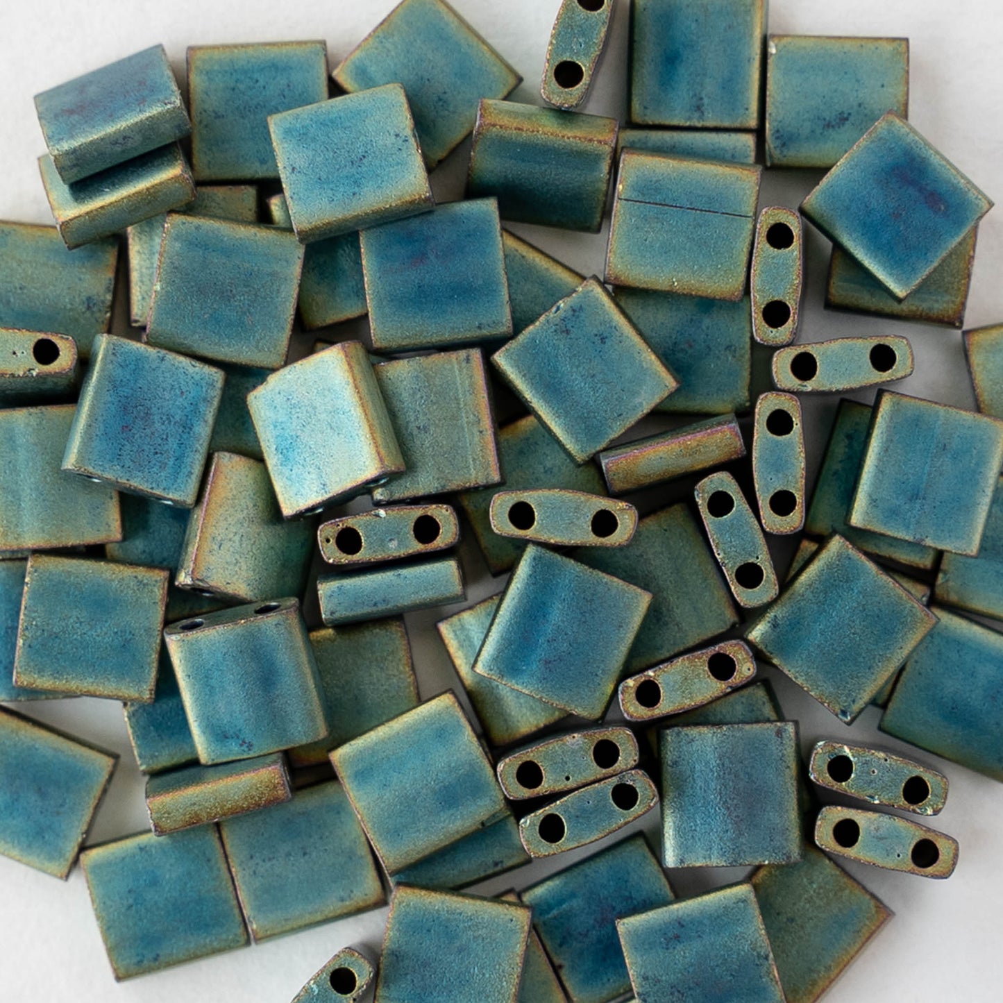 5mm Tila Beads - Metallic Patina Iris Matte - 5 or 10 grams