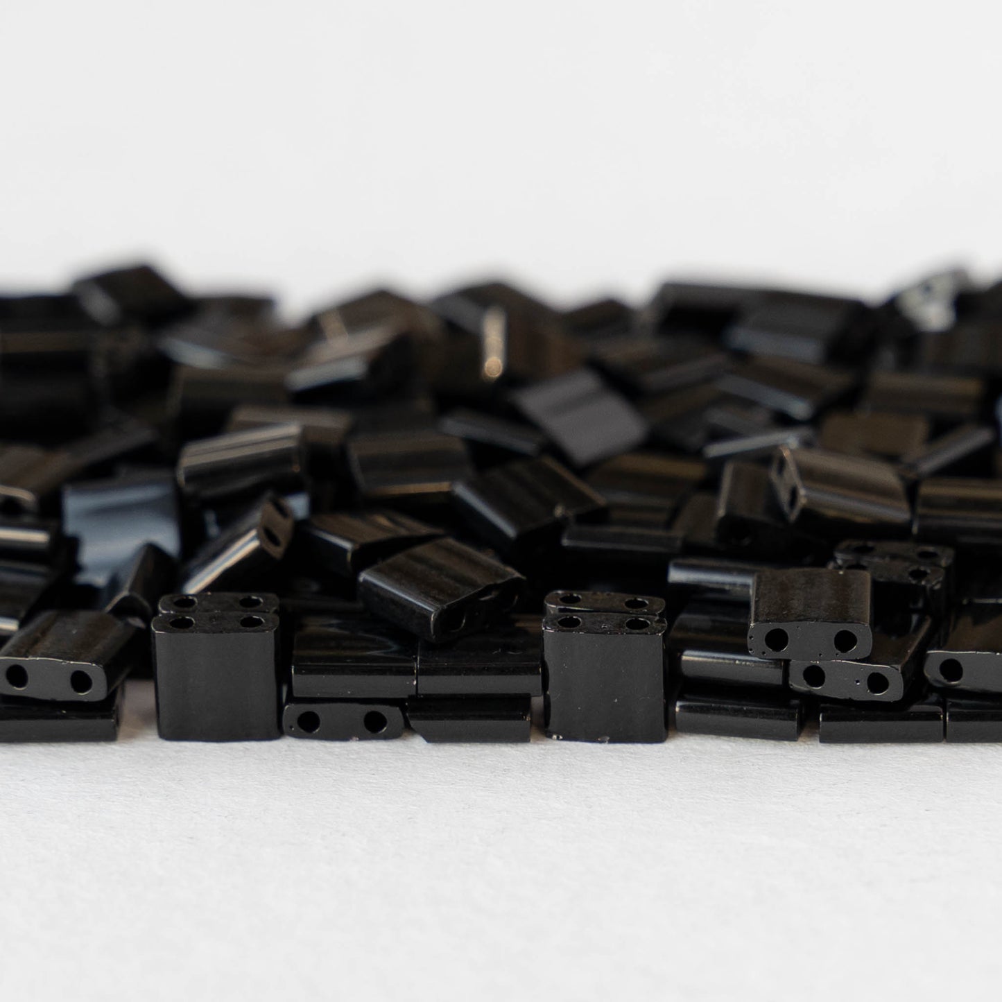5mm Tila Beads - Opaque Black - 5 or 10 grams