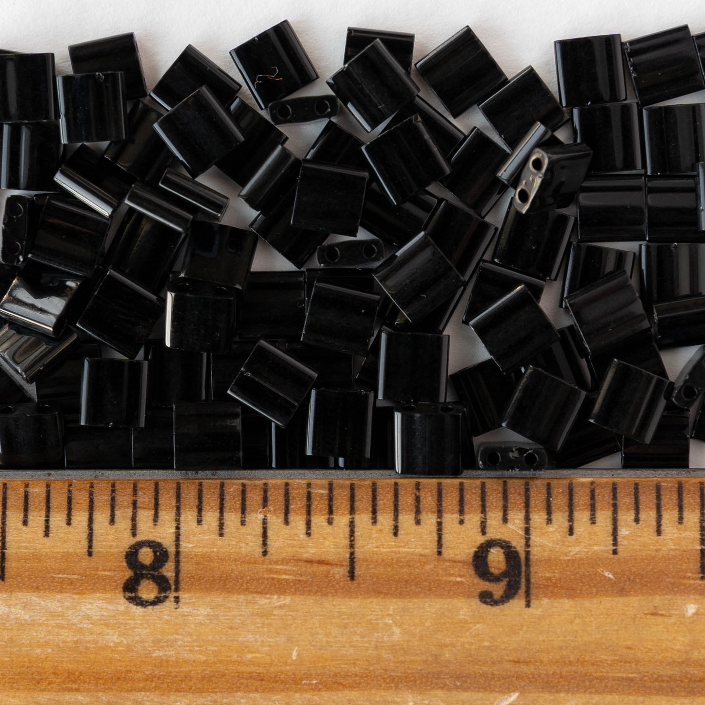 5mm Tila Beads - Opaque Black - 5 or 10 grams