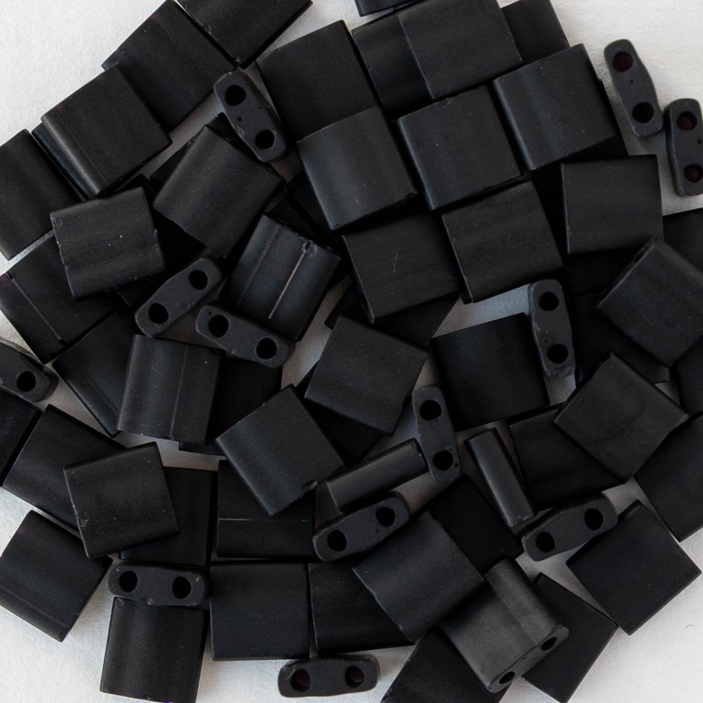 5mm Tila Beads - Opaque Black Matte - 5 or 10 grams