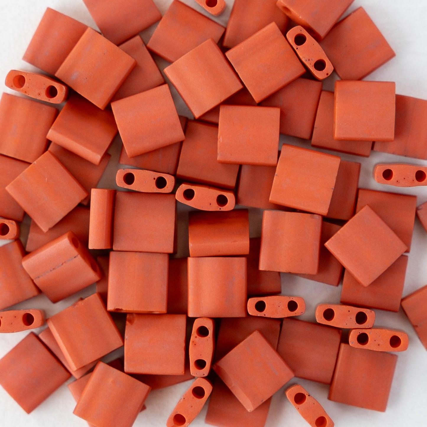 5mm Tila Beads - Opaque Burnt Sienna Matte - 5 or 10 grams