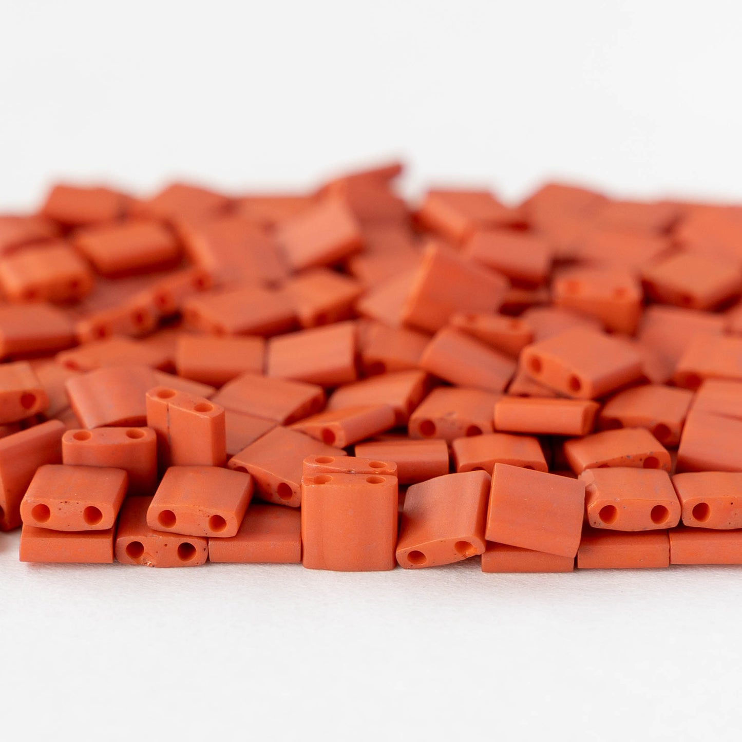 5mm Tila Beads - Opaque Burnt Sienna Matte - 5 or 10 grams