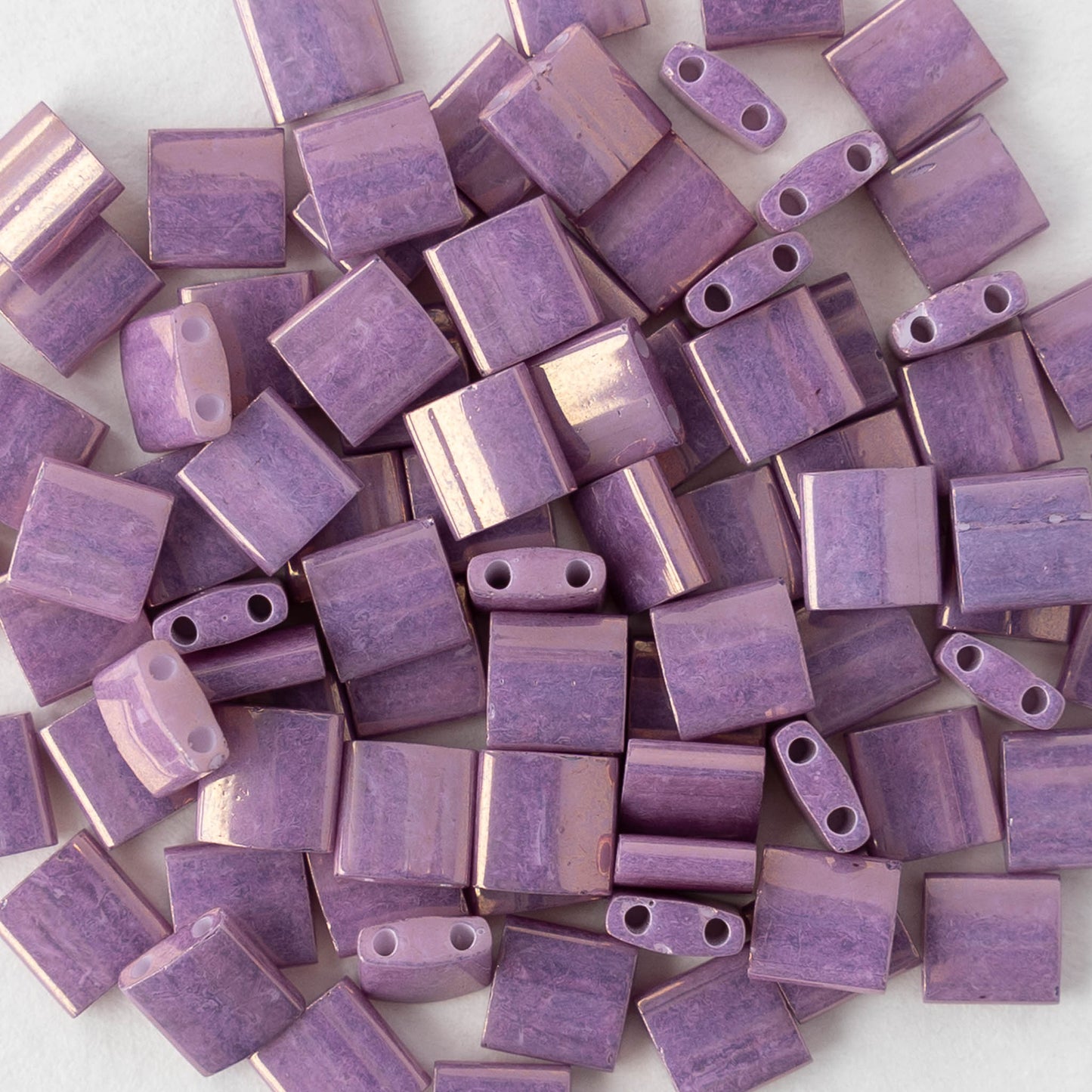 5mm Tila Beads - Opaque Dark Orchid Luster - 5 or 10 grams