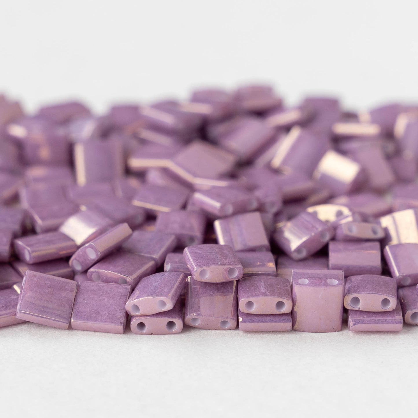 5mm Tila Beads - Opaque Dark Orchid Luster - 5 or 10 grams