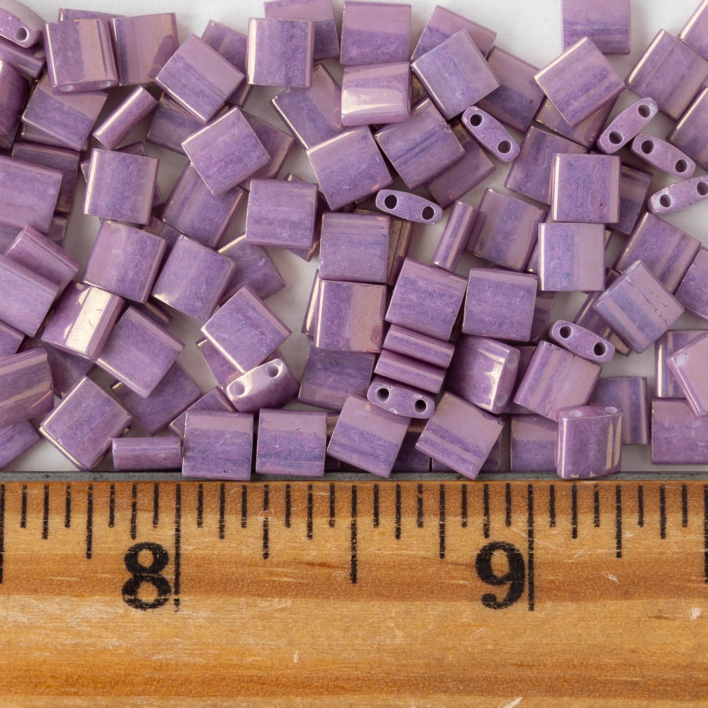 5mm Tila Beads - Opaque Dark Orchid Luster - 5 or 10 grams