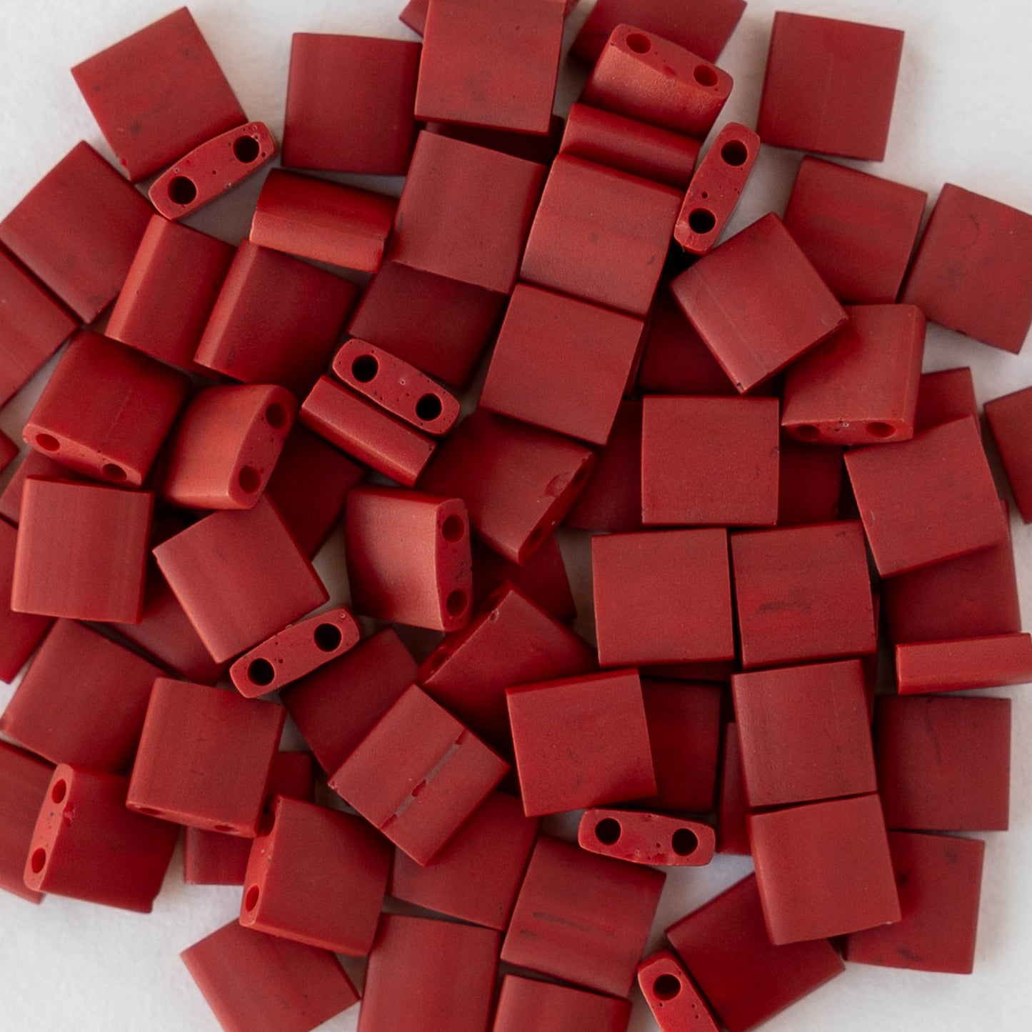 5mm Tila Beads - Opaque Dark Red Matte - 5 or 10 grams