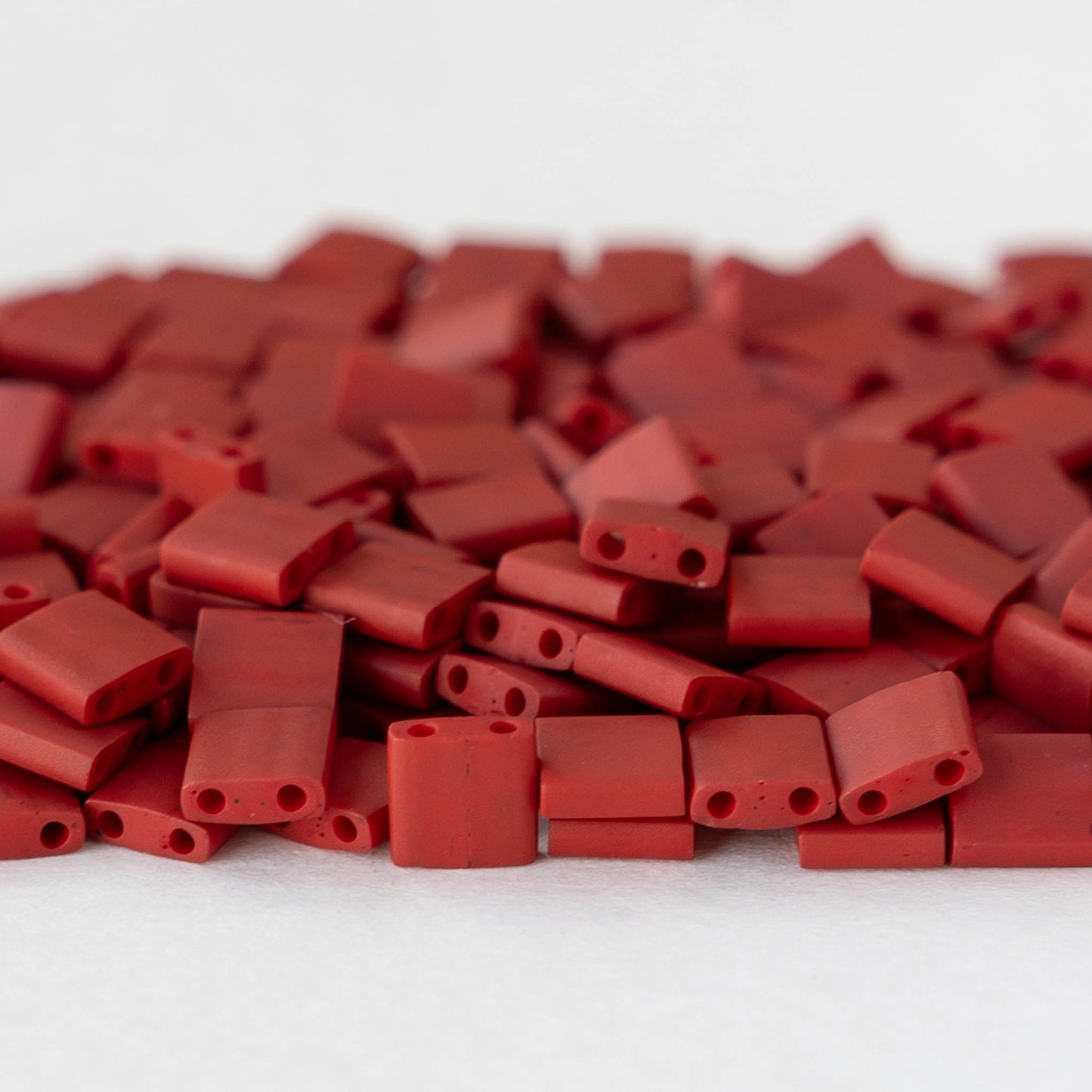 5mm Tila Beads - Opaque Dark Red Matte - 5 or 10 grams