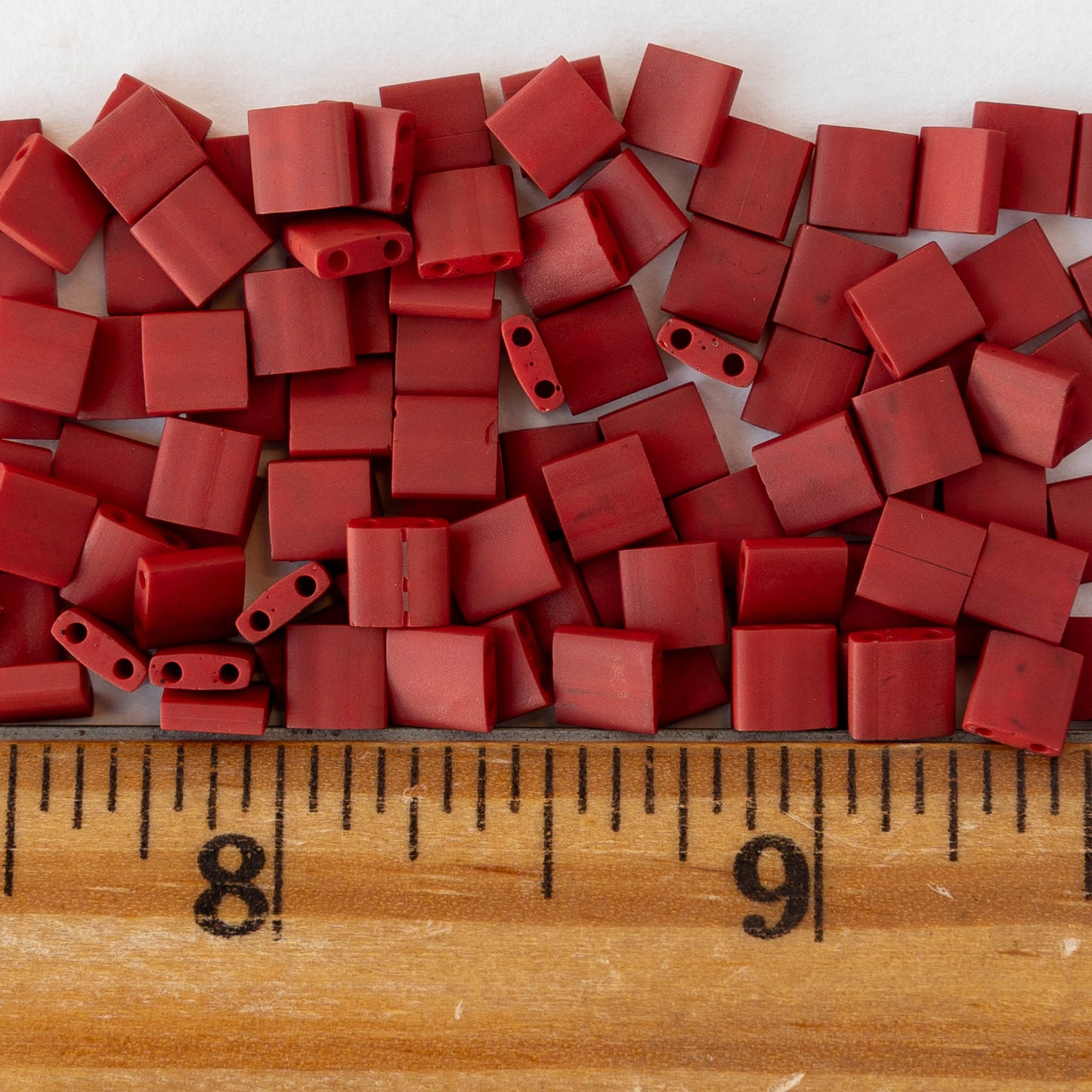 5mm Tila Beads - Opaque Dark Red Matte - 5 or 10 grams