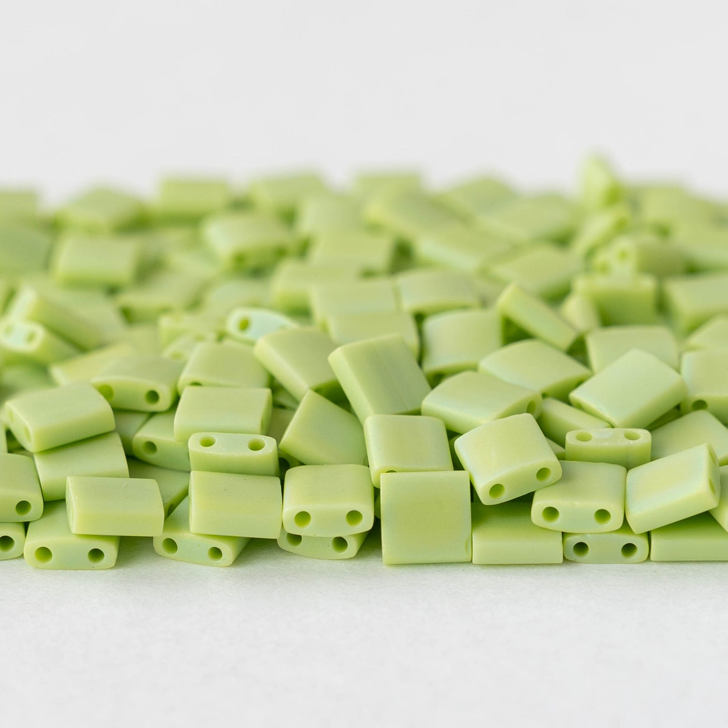 5mm Tila Beads - Opaque Light Green AB Matte - 5 or 10 grams