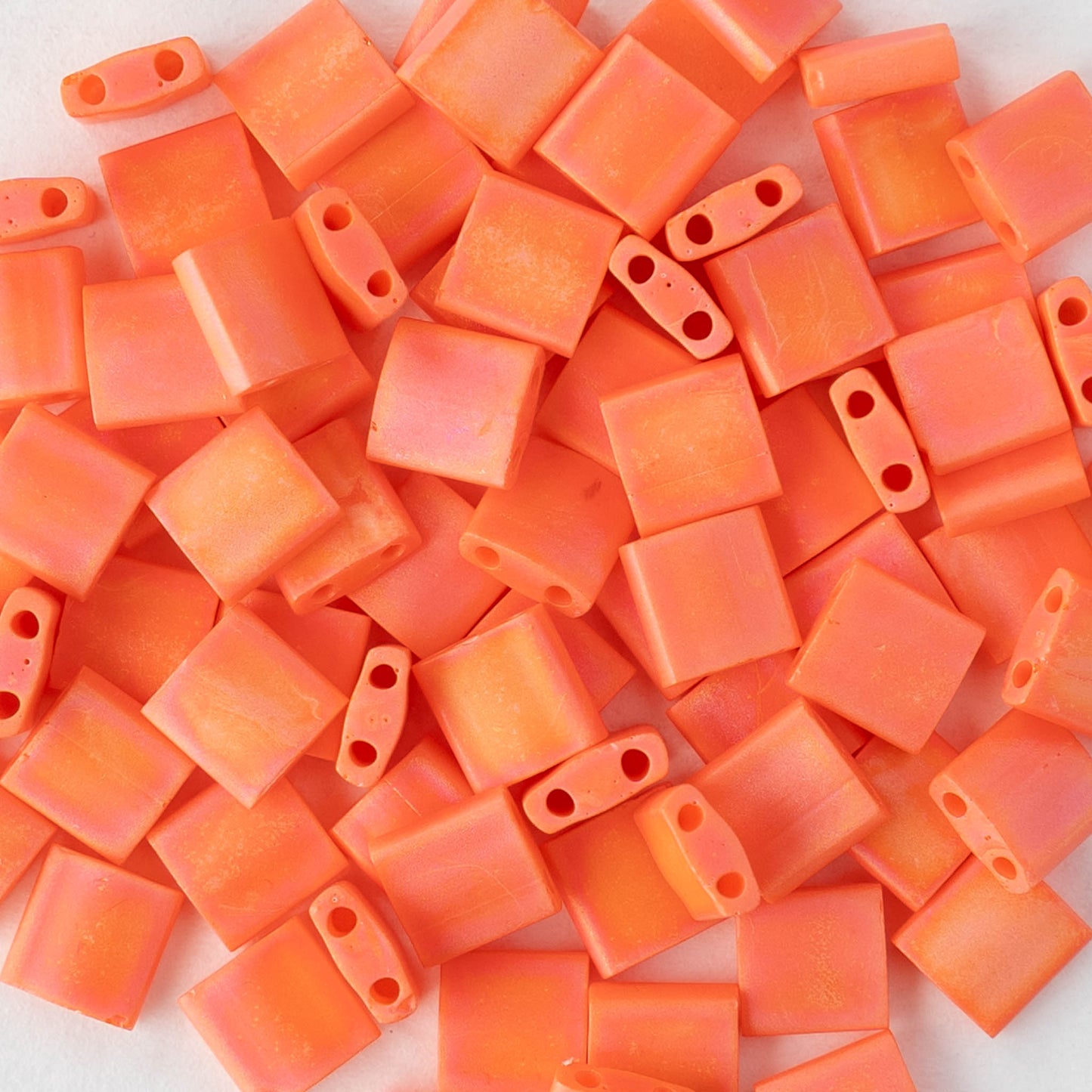 5mm Tila Beads - Opaque Orange AB Matte - 5 or 10 grams