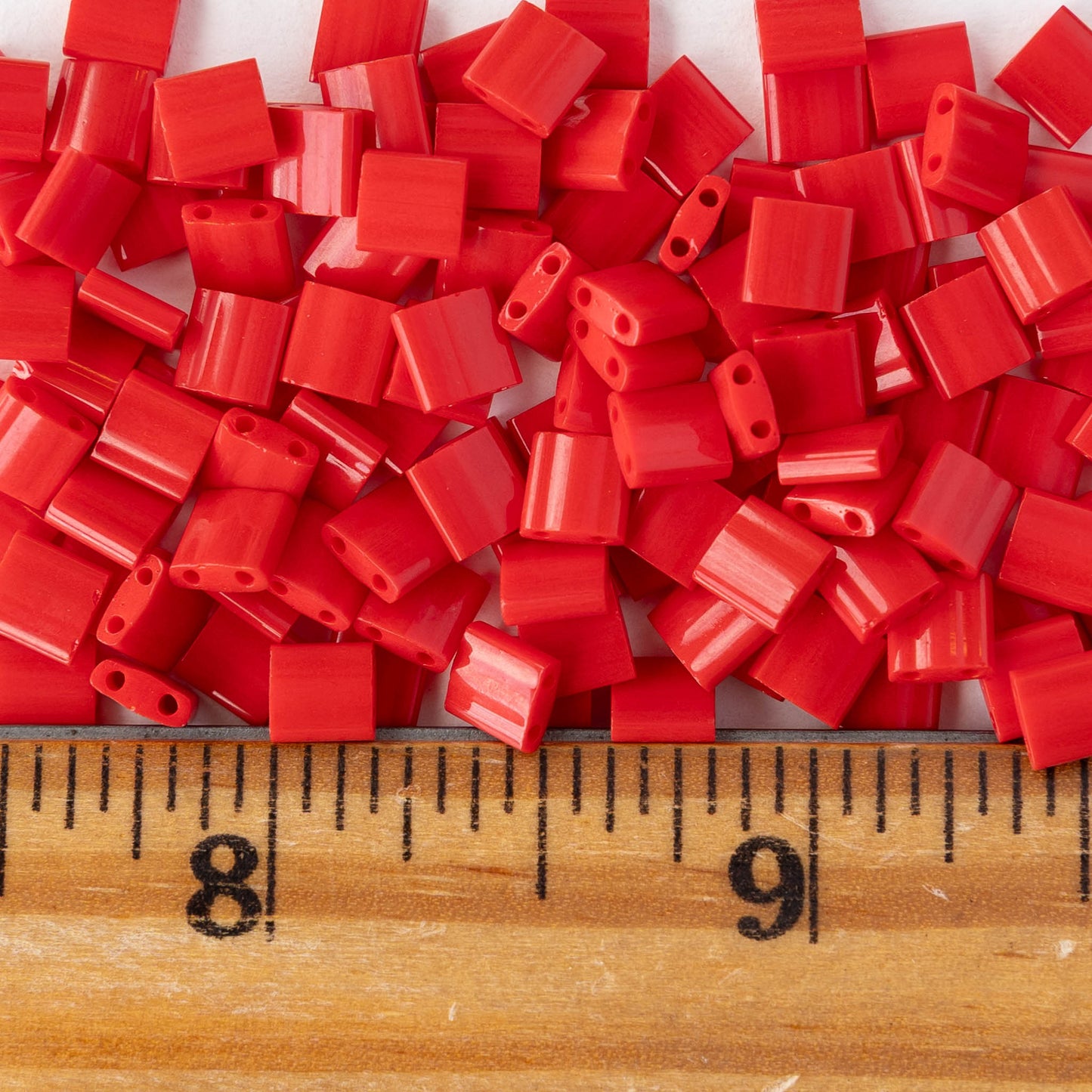 5mm Tila Beads - Opaque Red - 5 or 10 grams
