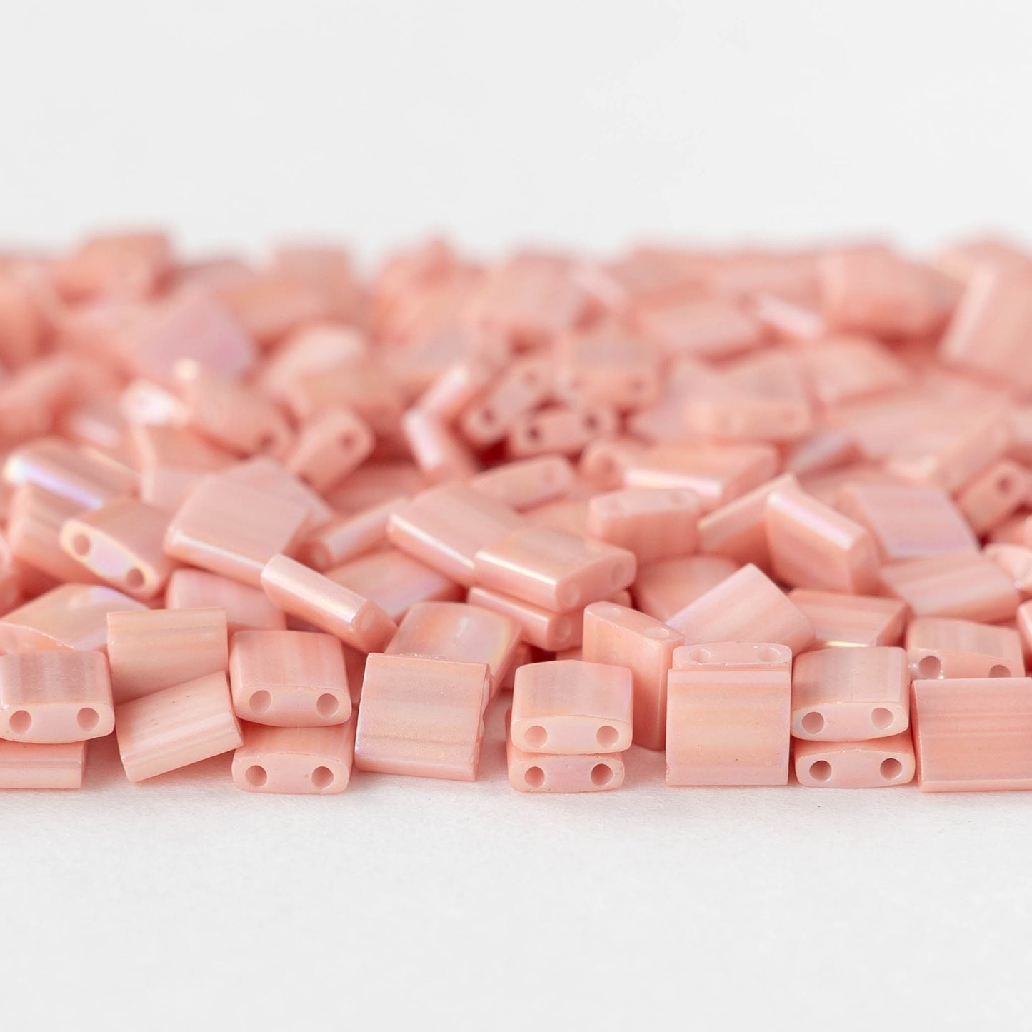 5mm Tila Beads - Opaque Salmon Luster - 5 or 10 grams