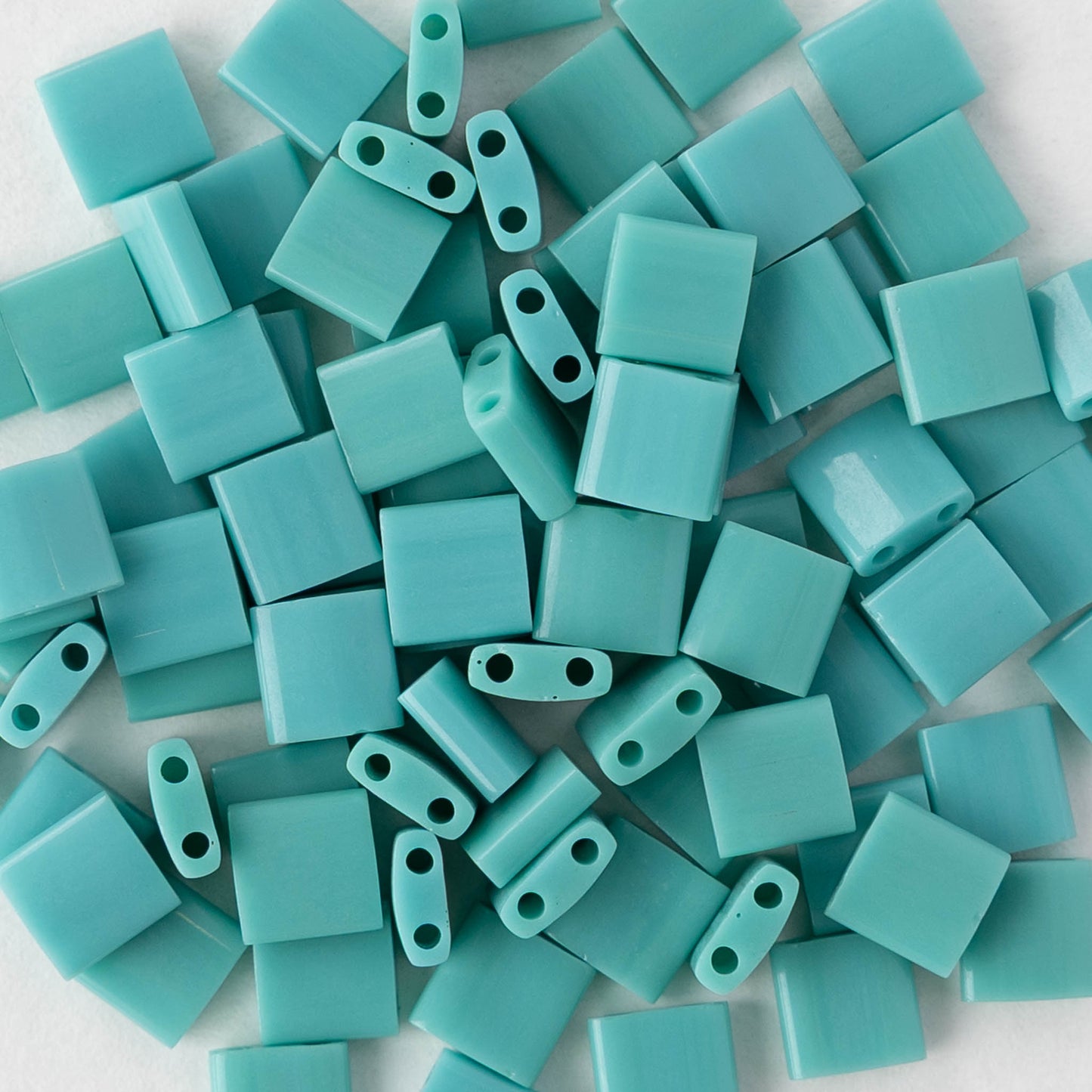 5mm Tila Beads - Opaque Turquoise - 5 or 10 grams