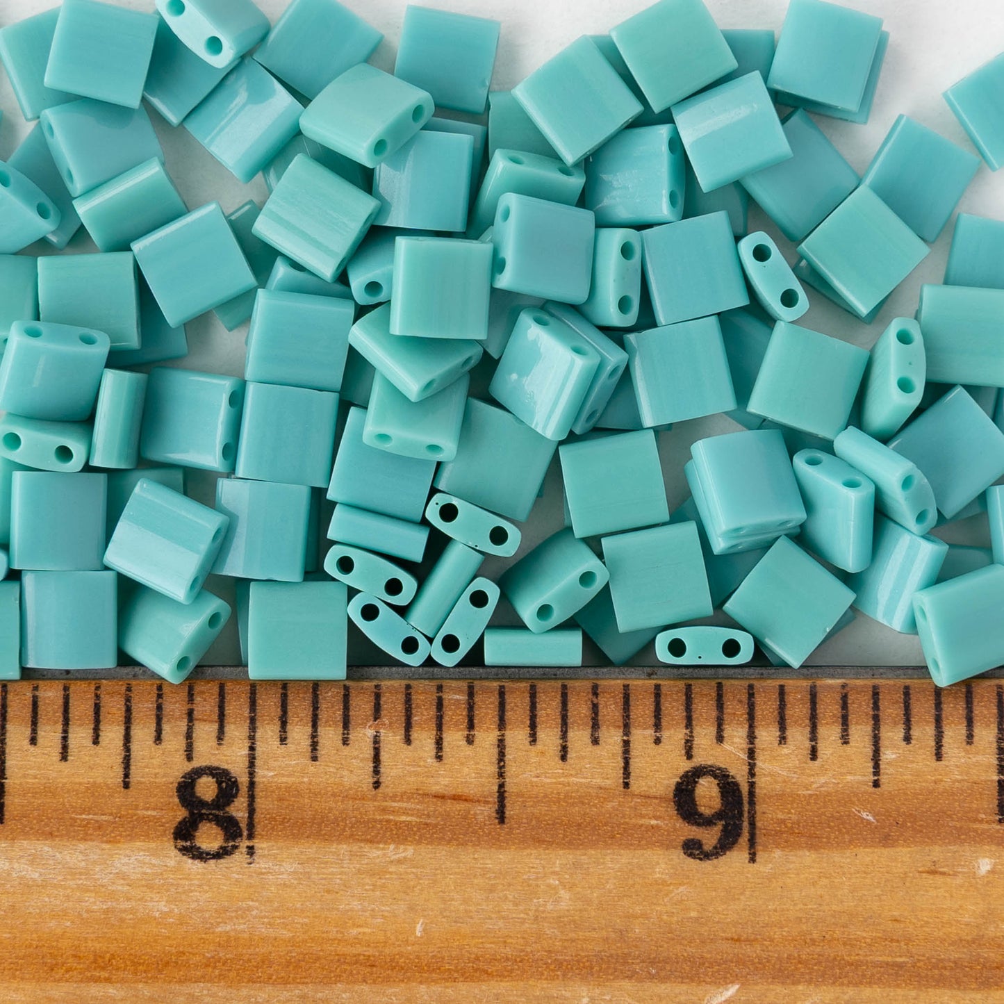 5mm Tila Beads - Opaque Turquoise - 5 or 10 grams