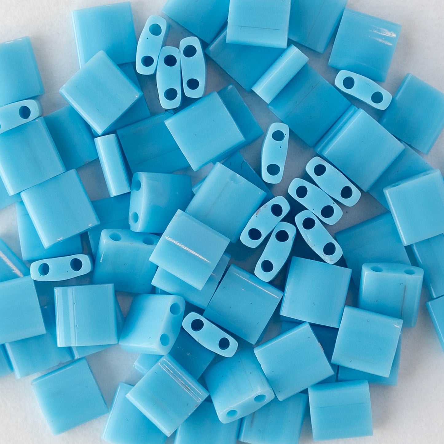 5mm Tila Beads - Opaque Aqua Blue - 5 or 10 grams