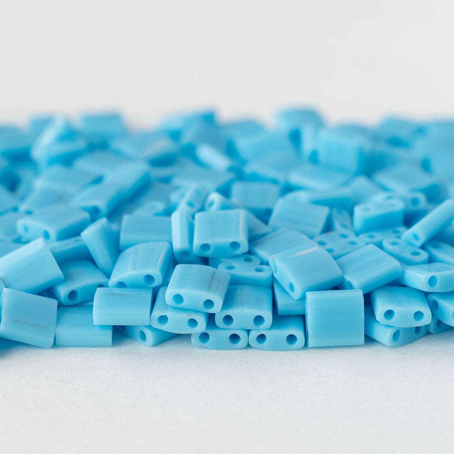 5mm Tila Beads - Opaque Aqua Blue - 5 or 10 grams