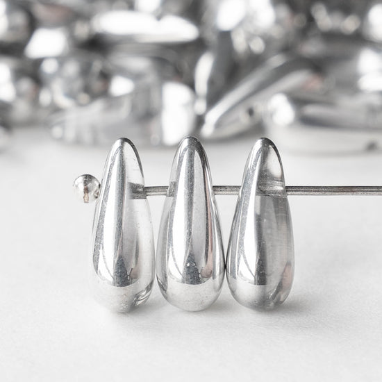 5x12mm Glass Teardrop Beads - Crystal Labrador - 30 beads