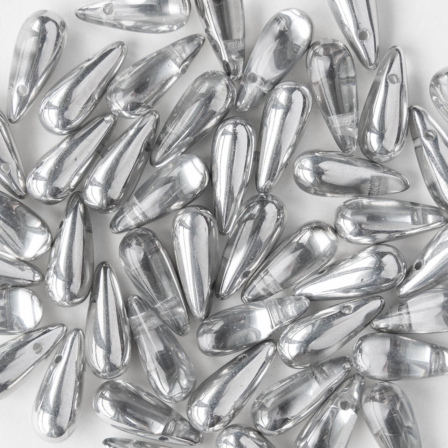5x12mm Glass Teardrop Beads - Crystal Labrador - 30 beads