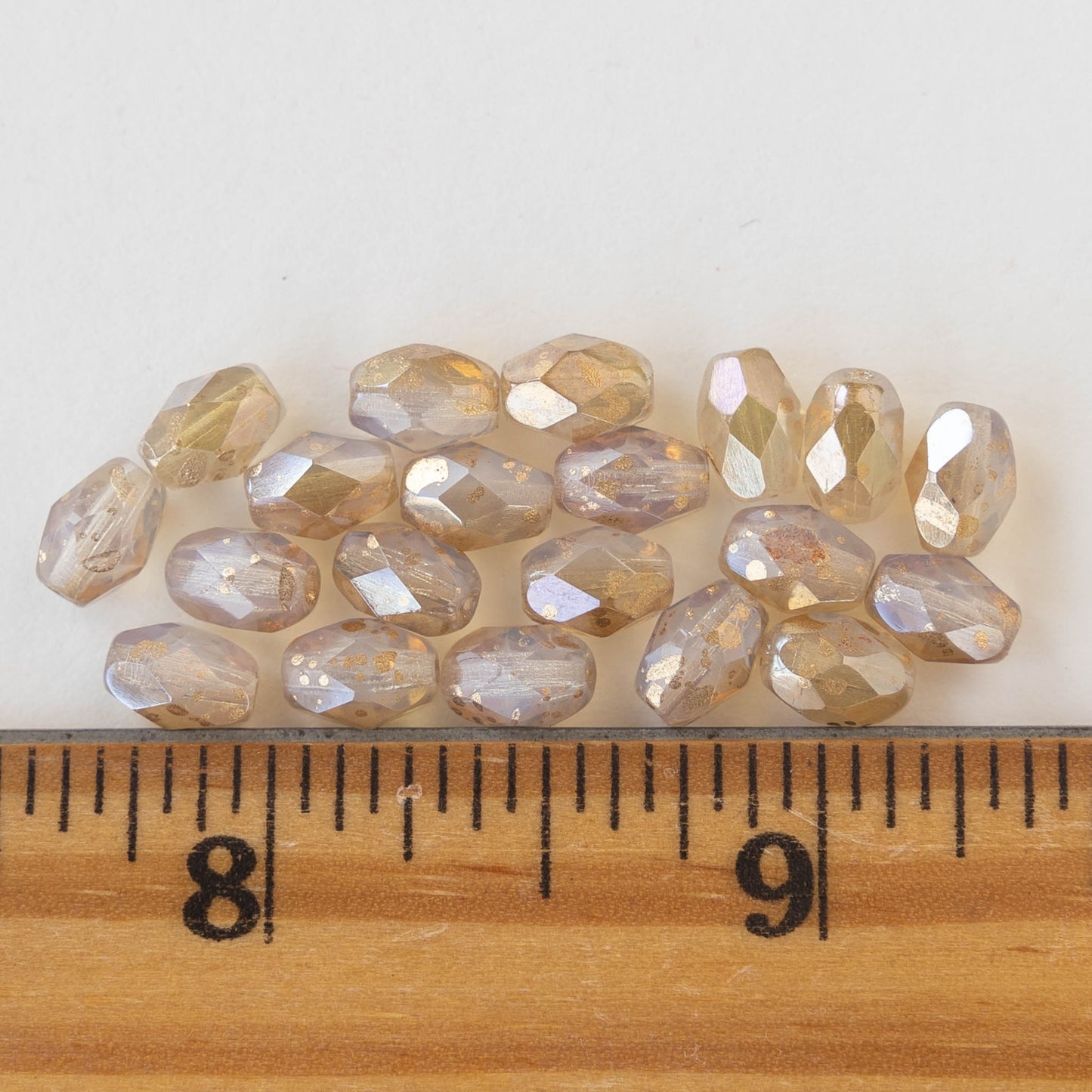 5x7mm Oval Beads - Opal with Bronze and Gold Finishes - 20 beads