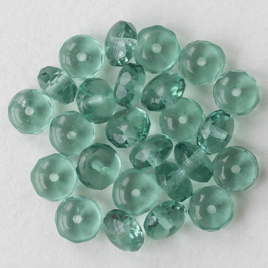 Load image into Gallery viewer, 5x7mm Rondelle Beads - Transparent Green Tourmaline - 25 Beads

