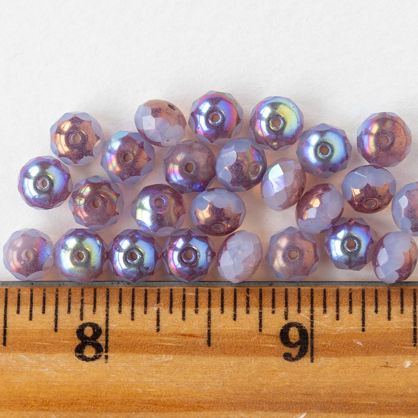 5x7mm Faceted Rondelle Beads - Opaline Lavender AB - 25 beads