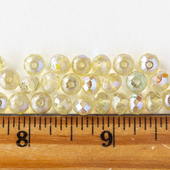 5x7mm Faceted Rondelle Beads - Pale Yellow AB - 10 or 30 beads