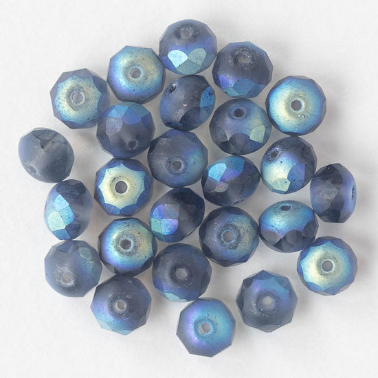 5x7mm Faceted Rondelle Beads - Slate AB Matte - 25 beads