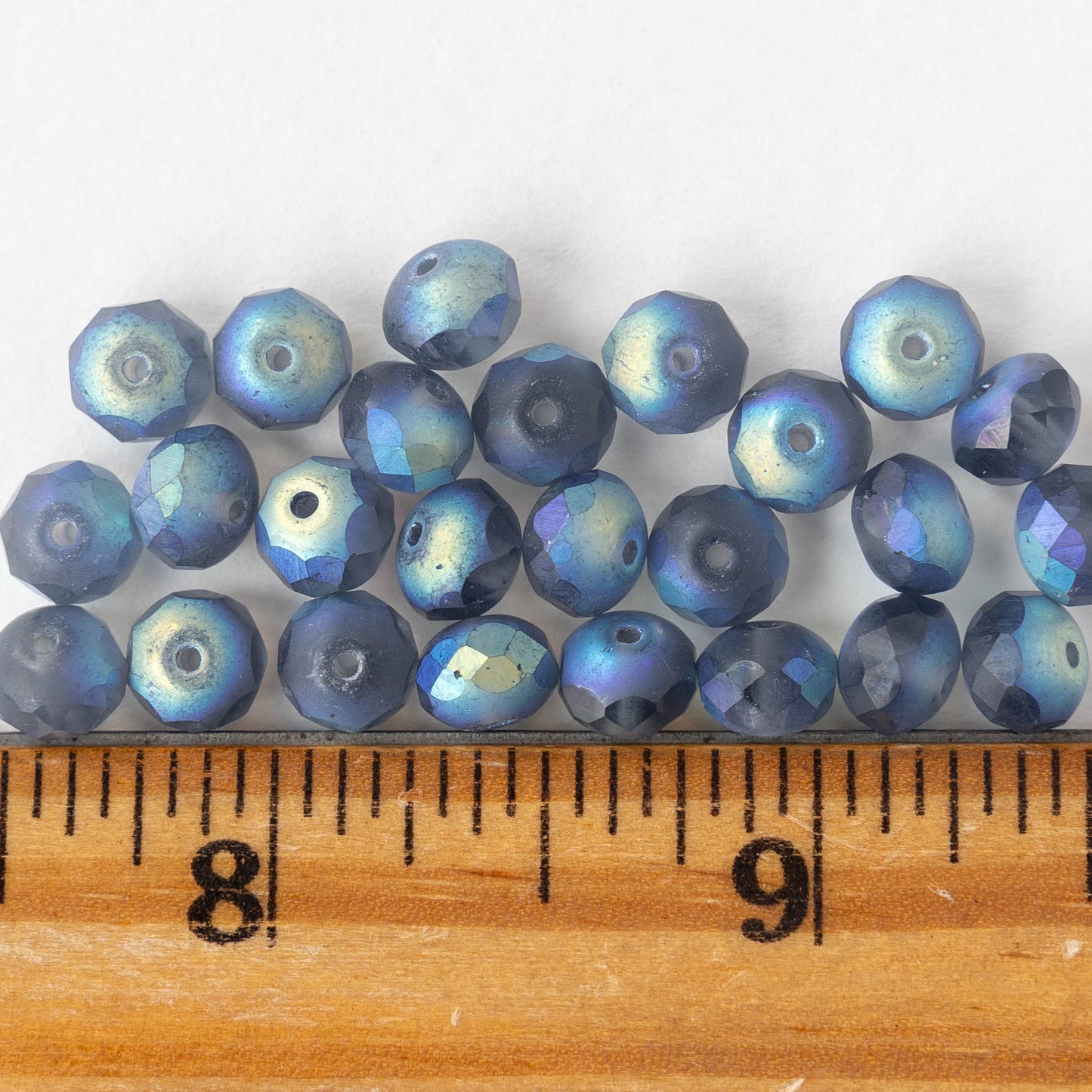5x7mm Faceted Rondelle Beads - Slate AB Matte - 25 beads