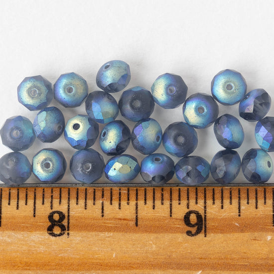 5x7mm Faceted Rondelle Beads - Slate AB Matte - 25 beads