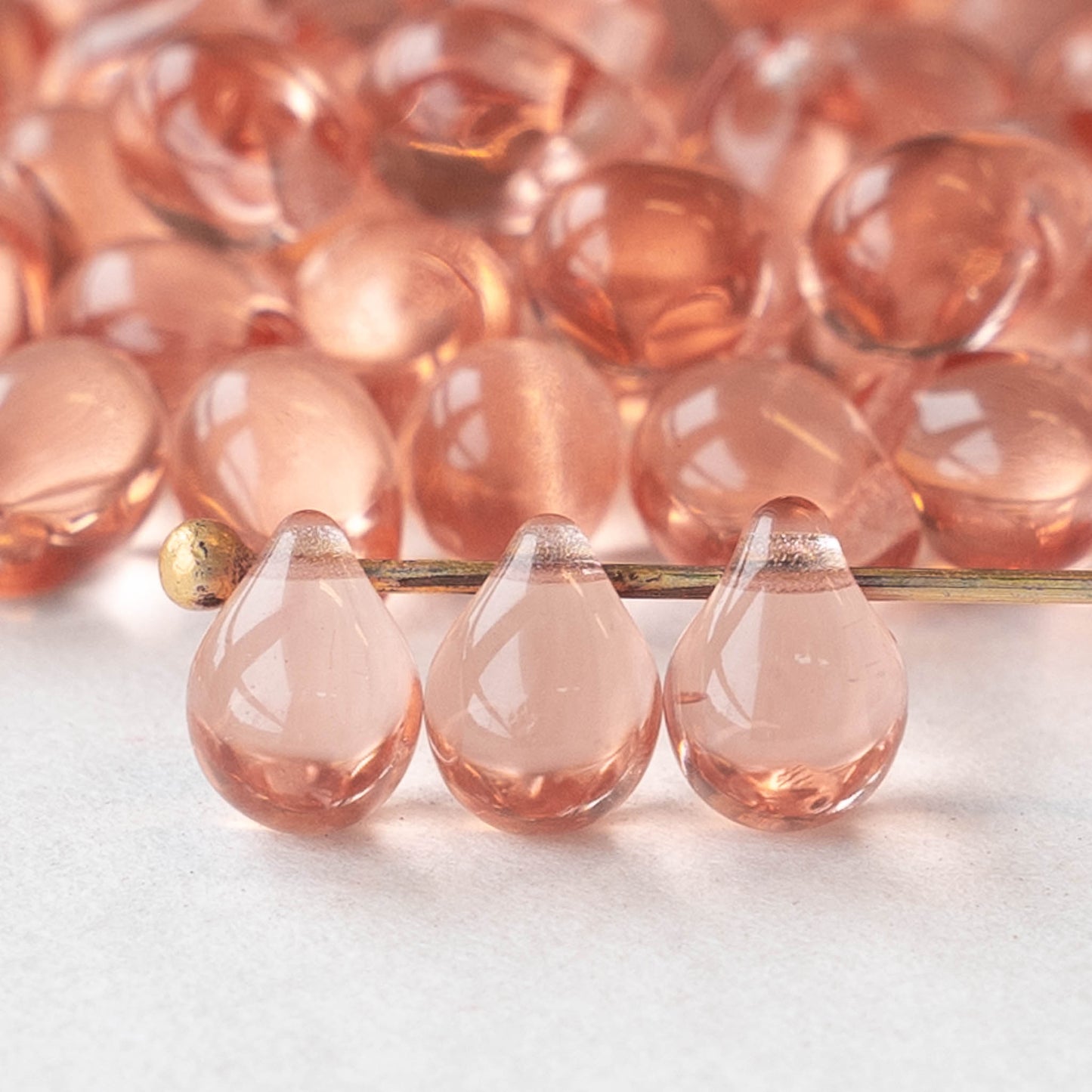Load image into Gallery viewer, 5x7mm Glass Teardrop Beads - Rosaline - 120 Beads
